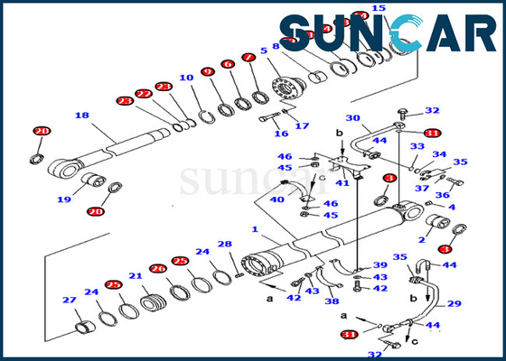 kopen De dienstuitrusting 707-99-68650 7079968650 Uitrustingen van de de Olieverbinding van de Emmercilinder voor pc750-6 pc750se-6 KOMATSU online manufacture