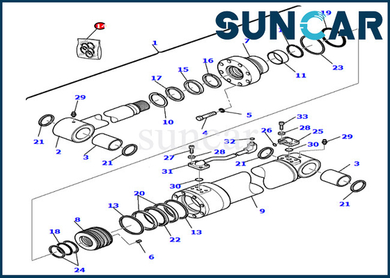 kopen Pc75r-2 pc95r-2 Graafwerktuig van KOMATSU 707-99-25700 7079925700 Boom Service Kit Cylinder Seal Kits online manufacture