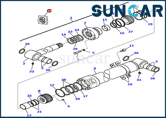 kopen Verzegelende Uitrusting 707-99-37710 de Dienst Kit Fits For van de 7079937710 Boomcilinder pc75r-2 pw75r-2 Delen van KOMATSU online manufacture