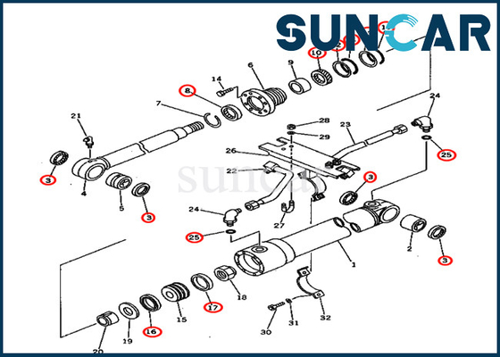 kopen KOMATSU pc75uu-1 Wapen die 707-98-27500 7079827500 Kit Hydraulic Cylinder Repair Seal-Uitrusting verzegelen online manufacture