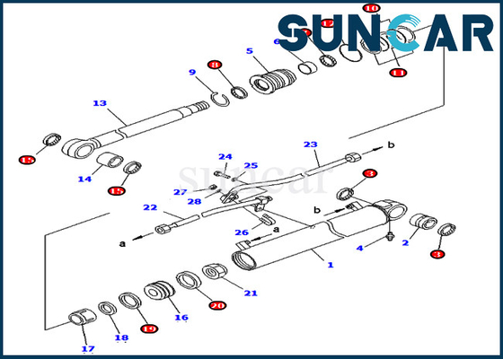 kopen 707-98-43200 de Dienst Kit Komatsu van de 7079843200 Boomcilinder pc75uu-2 pc78us-5 Uitrustingen van de Reparatieverbinding online manufacture