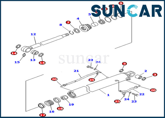 kopen KOMATSU 707-98-26720 de Reparatie Kit Hydraulic Cylinder For pc78mr-6 van de 7079826720 Emmerverbinding Graafwerktuig pc78us-8 online manufacture
