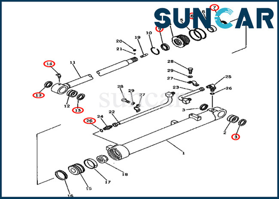 kopen Pc80-1 de Hydraulische Cilinder van Kit Repair Kits For 20X-63-66300 20X6366300 KOMATSU van de wapendienst online manufacture