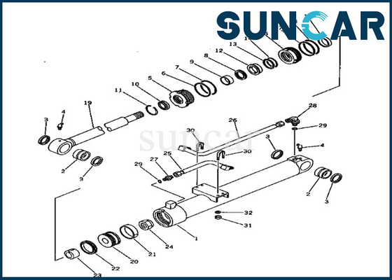 kopen 20X-63-56300 van de de Olieverbinding van de boomcilinder de Weerstand van de de Uitrustings20x6356300 Slijtage pc80-1 Graafwerktuig Service Parts van KOMATSU online manufacture