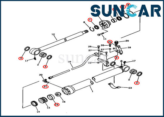 kopen De Verbindingsuitrusting 20X-63-02030 van de emmerreparatie van pc80lc-3 Modellenkomatsu van 20X6302030 pc80-3 de Cilinder Verzegelende Uitrusting online manufacture