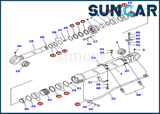 kopen KOMATSU 707-99-76240 de Dienstverbinding Kit For pc800-8 van de 7079976240 Wapencilinder het Graafwerktuig van PC800-8R pc800lc-8 online manufacture
