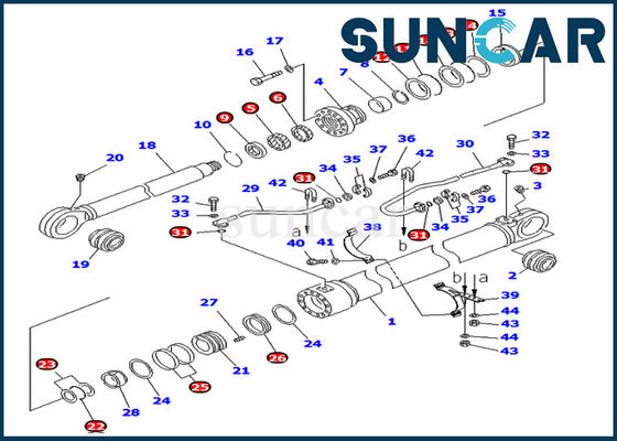 kopen Uitrustingen pc800-8 pc850-8 707-99-76230 van de boomreparatie 7079976230 de Cilinder Verzegelende Uitrusting van KOMATSU online manufacture