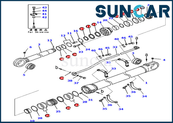 kopen Van de Verbindingsuitrusting 707-99-76390 van de 7079976390 Wapenolie van de de Cilinderverbinding de Reparatie Kit For PC800-8E0 PC800LC-8E0 KOMATSU online manufacture