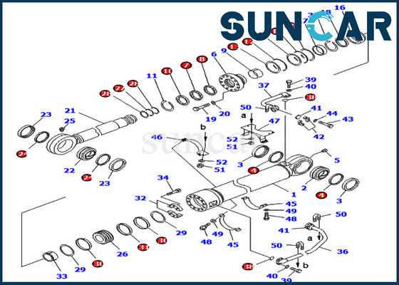 kopen Graafwerktuig 7079978410 Cylinder Service Kit Parts van PC800-8E0 PC800SE-8E0 KOMATSU 707-99-78410 online manufacture