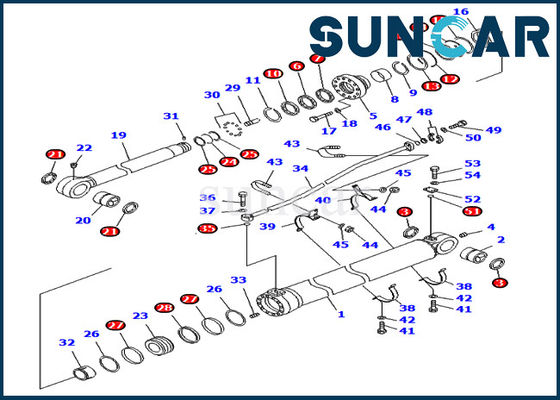 kopen Wapen Verzegelende Uitrusting 707-99-76150 de Verbinding Kit For PC800-8K pc800lc-8 Modellen KOMATSU van de 7079976150 Cilinderreparatie online manufacture