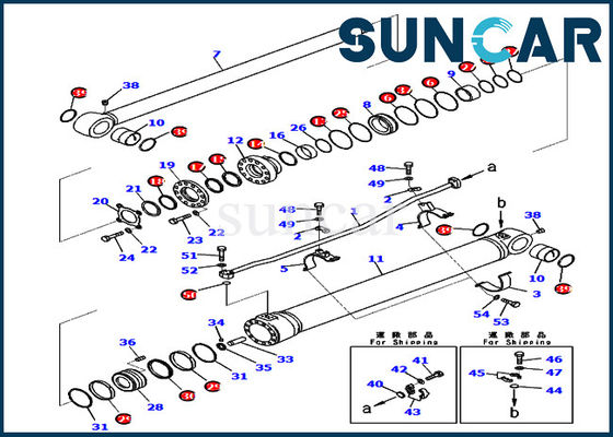 kopen 721-98-00930 7219800930 van de de Olieverbinding van de Wapencilinder de Reparatieuitrustingen van Kit Wear Resistance PC800SE-8E0 KOMATSU online manufacture