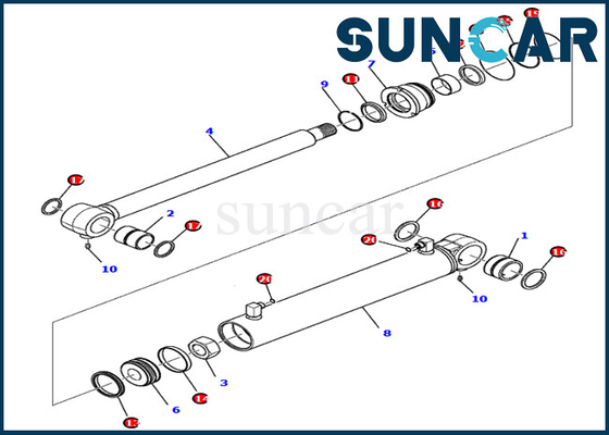kopen 707-98-28670 de Dienst Kit Fits Models Excavator pc80mr-3 pc80mr-5 KOMATSU van de 7079828670 Boomcilinder online manufacture