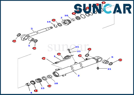kopen De Boom Verzegelende Uitrusting 707-98-36740 van KOMATSU 7079836740 pc88mr-10 de Verbindingsuitrusting van de pw98mr-10 Cilinderreparatie online manufacture