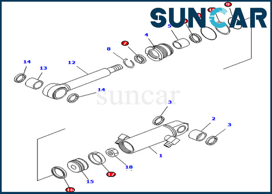 kopen Pc01-1 pc03-2 van de het Bladcilinder van KOMATSU 707-99-02010 de Dienstuitrusting 7079902010 Graafwerktuig Repair Kits online manufacture