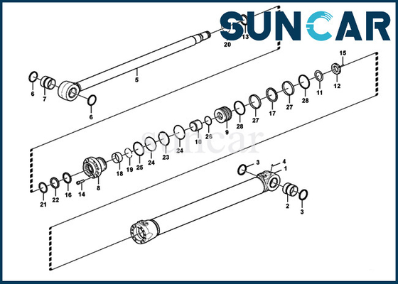kopen De dienstuitrustingen VOE14516933 VOE 14516933 van de de Verbindingsreparatie van de Boomcilinder het Zware Materiaal van Kit For SUNCARVO.L.VO EC140D online manufacture