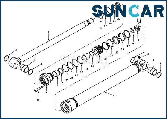 kopen De Verbindingsuitrusting VOE14501680 VOE 14501680 de Hydraulische van de Uitrustingenpasvormen van de Cilinderreparatie Modellen EC140 SUNCARVO.L.VO van de boomolie online manufacture