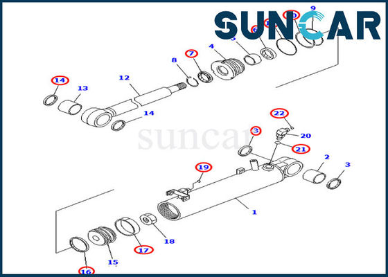 kopen 707-98-22910 Verbinding Kit Fits D31EX-21 D31PX-21 KOMATSU van de lift de Hydraulische Cilinder online manufacture
