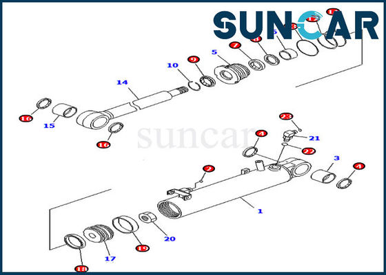 kopen 707-99-23910 7079923910 KOMATSU die Kit Hydraulic Lift Cylinder Service-Uitrusting verzegelen online manufacture