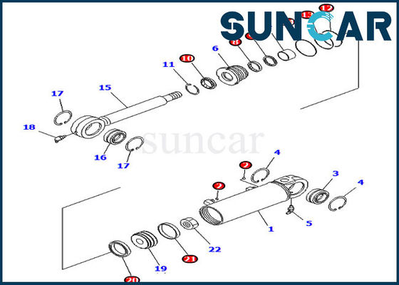 kopen 707-99-24670 de Bulldozer van de Verbindingskit komatsu service kits fits D37EX-21A D31PX-21A van de schuine standcilinder online manufacture