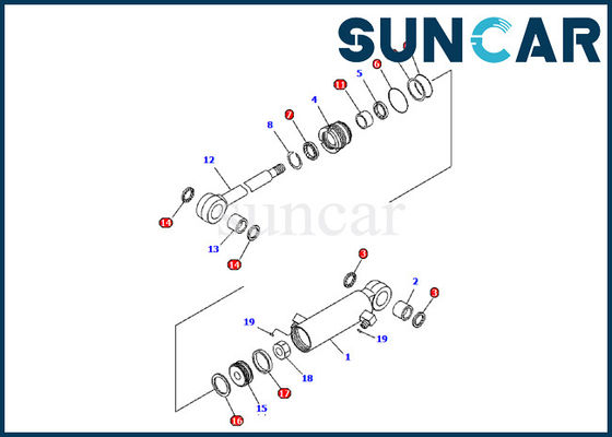 kopen 707-98-03480 KOMATSU pc09-1 Uitrusting van Graafwerktuiginner parts repair Kit Blade Hydraulic Cylinder Seal online manufacture