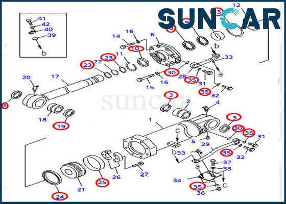 kopen 707-99-74440 de dienst Kit Komatsu Cylinder Seal Repair Kit Fits d375a-3 Bulldozer d375a-5 online manufacture