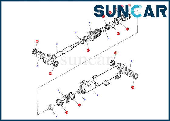 kopen 878000376 van de de Boomcilinder van KOMATSU van de de Olieverbinding de Pakkingsuitrusting pc07-2 Modelinner repair service-Uitrusting online manufacture