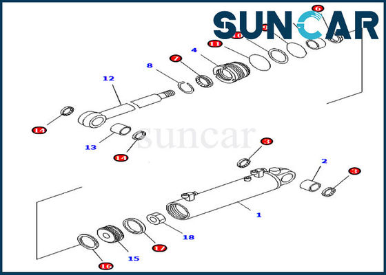 kopen 707-98-32820 van de de Cilinderreparatie van de bladlift de Verbinding Kit For d41a-6 d41e-6 Koamtsu-Binnenstee gedeelten online manufacture