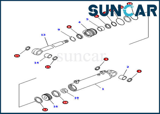 kopen 707-99-32280 van de de Verbindingsreparatie van de 7079932280 Bladlift de Hydraulische Bulldozer van Kit Fits D41E-6K KOMATSU online manufacture