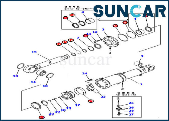 kopen 707-99-84040 van de de Verbindingsreparatie van de bladschuine stand Uitrusting d475a-2 d475a-3 KOMATSU L.H. Cylinder Service Kit online manufacture