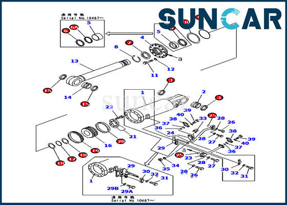 kopen 707-98-84010 de hydraulische van de Uitrustingenkomatsu van de Reparatieverbinding van de de Schulpzaagschuine stand Uitrusting van de de Cilindervervanging online manufacture