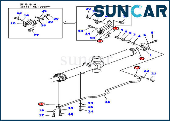 kopen 707-98-74110 de Cilinderreparatie Kit Hydraulic Seal Kits For KOMATSU d475a-3 van de bladlift Bulldozer online manufacture
