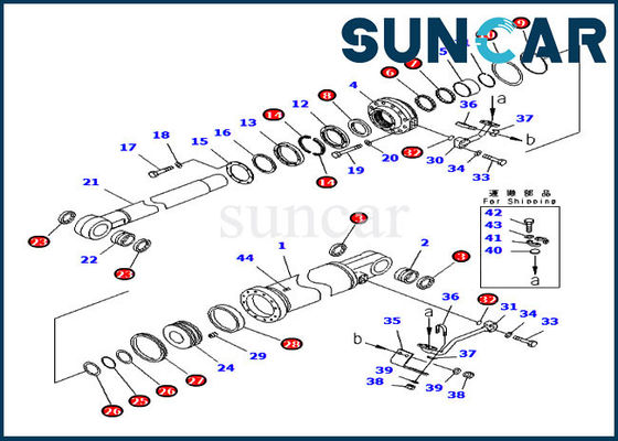 kopen OEM van KOMATSU Delen 707-99-77400 Verzegelende Uitrusting 7079977400 van de Schulpzaagschuine stand de Uitrusting van de Cilinderdienst online manufacture