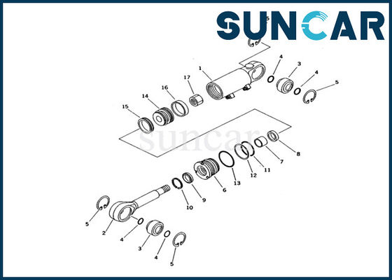 kopen 707-98-12410 de de Cilinderverbinding Kit Hydraulic Cylinder Repair Parts van de bladlift past Graafwerktuig pc12uu-2 online manufacture