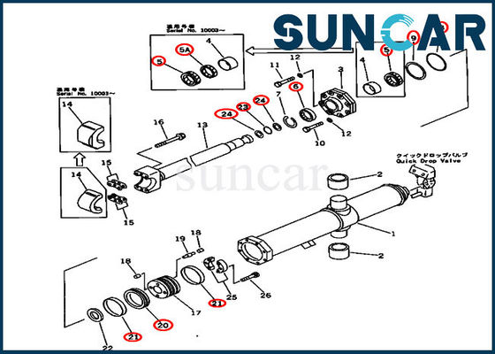 kopen 707-98-75410 hydraulische de Dienstuitrusting d575a-2 van de Bladlift de Uitrustingen van de de Cilindervervanging van KOMATSU online manufacture