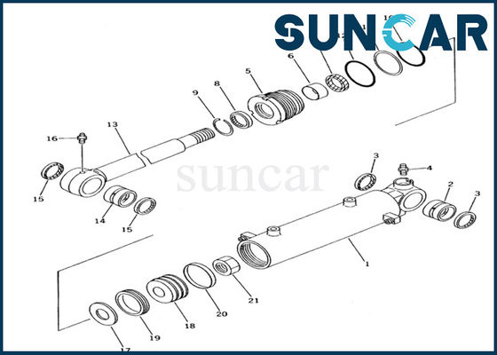 kopen KOMATSU pc10-7 de Verbindingsuitrusting 707-98-12700 van Graafwerktuigblade lift cylinder de Uitrustingen van de Cilinderdienst online manufacture