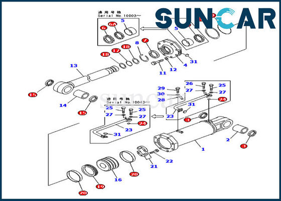 kopen 707-98-84420 de Dienst Kit Cylinder Repair Seal Kit van de schulpzaaglift voor KOMATSU d575a-2 Bulldozer online manufacture