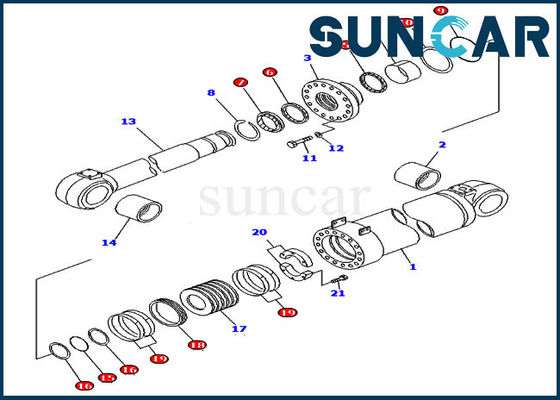 kopen 707-99-96200 de Verbindingsreparatie Kit For Komatsu Wheel Loader wa800-3 wa900-3 van de stortplaatscilinder online manufacture
