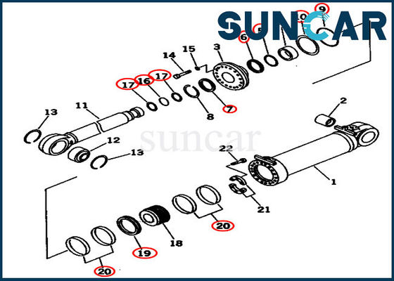 kopen Dubbele Verzegelende Uitrusting 707-99-96201 van de Schuine standcilinder OEM Uitrustingen van de de Olieverbinding van Bulldozerkomatsu de Hydraulische online manufacture