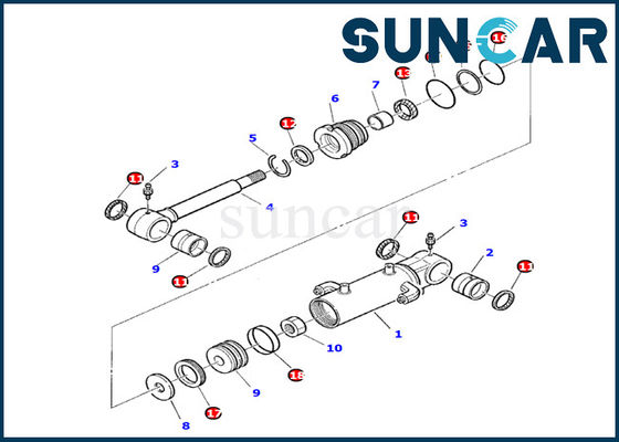 kopen KOMATSU 878000199 de Verbinding Kit For Excavator van de Bladcilinder pc10-7 Hydraulische Cilinderbinnenstee gedeelten online manufacture