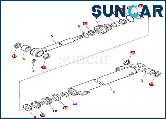 kopen Graafwerktuig pc10-7 van KOMATSU van de 878000389 Olie Verzegelend Pakking Uitrusting van de de Reparatieverbinding van de Emmercilinder de Binnen online manufacture