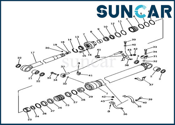 kopen De Verbindingsuitrusting 707-99-44200 van de wapencilinder de Vervangingsuitrustingen van KOMATSU voor PC100-5C-Graafwerktuigbinnenstee gedeelten online manufacture