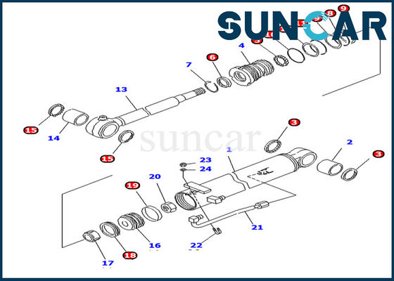 kopen De hydraulische van de de Boomcilinder van Verbindingsuitrusting 707-98-13880 Dienst Kit For Komatsu pc10uu-3 Graafwerktuig online manufacture