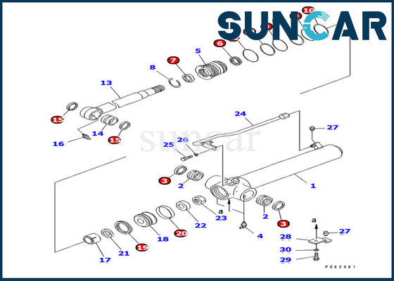 kopen 707-98-14460 de Verbinding Kit For Komatsu pc12uu-2 van de wapencilinder de Uitrusting van Graafwerktuigoil seal service online manufacture