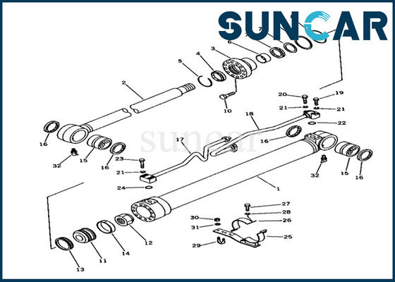 kopen 707-98-36110 hydraulische Cilinderverbinding Kit Fits Komatsu pc100-3 de Uitrusting van Graafwerktuigbucket cylinder seal online manufacture