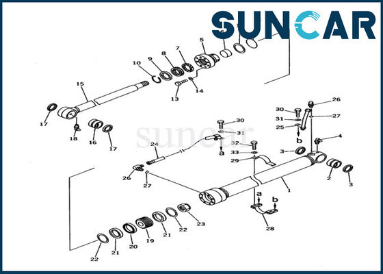 kopen 707-99-26620 hydraulische de Dienstuitrusting pc60-6 van de Emmercilinder de Uitrustingen van de de Cilindervervanging van KOMATSU online manufacture