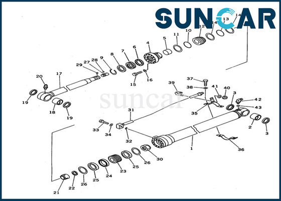 kopen 707-99-36620 de Uitrustingen KOMATSU van graafwerktuigarm cylinder seal pc100n-6 Binnenstee gedeelten van de Cilinderassemblage online manufacture