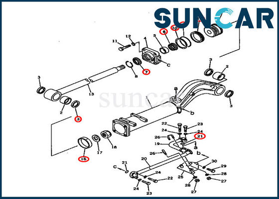 kopen 135-63-05010 stortplaats die Kit Cylinder Service Kit Fits verzegelen d57s-1 het Kruippakjeladers van KOMATSU online manufacture