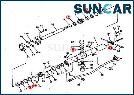 kopen 707-98-28600 van de de Verbindingsreparatie van de 7079828600 Liftcilinder de bulldozer D60P-12 D65E-12 van Kit Komatsu Crawler online manufacture