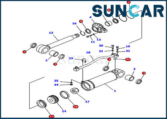 kopen ISO9001 Selas 707-98-52130 Delen van de de Uitrustingsd61e-12 KOMATSU Bulldozer van de Schulpzaagcilinder Verzegelende online manufacture