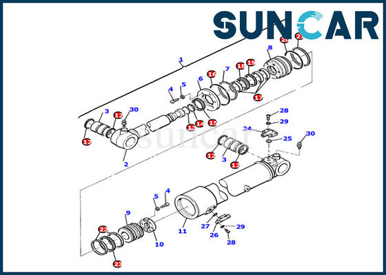 kopen 21D-61-13160 hydraulische de Verbindingsuitrustingen van de Wapencilinder voor KOMATSU pc110r-1 Modelinner replacement kit online manufacture
